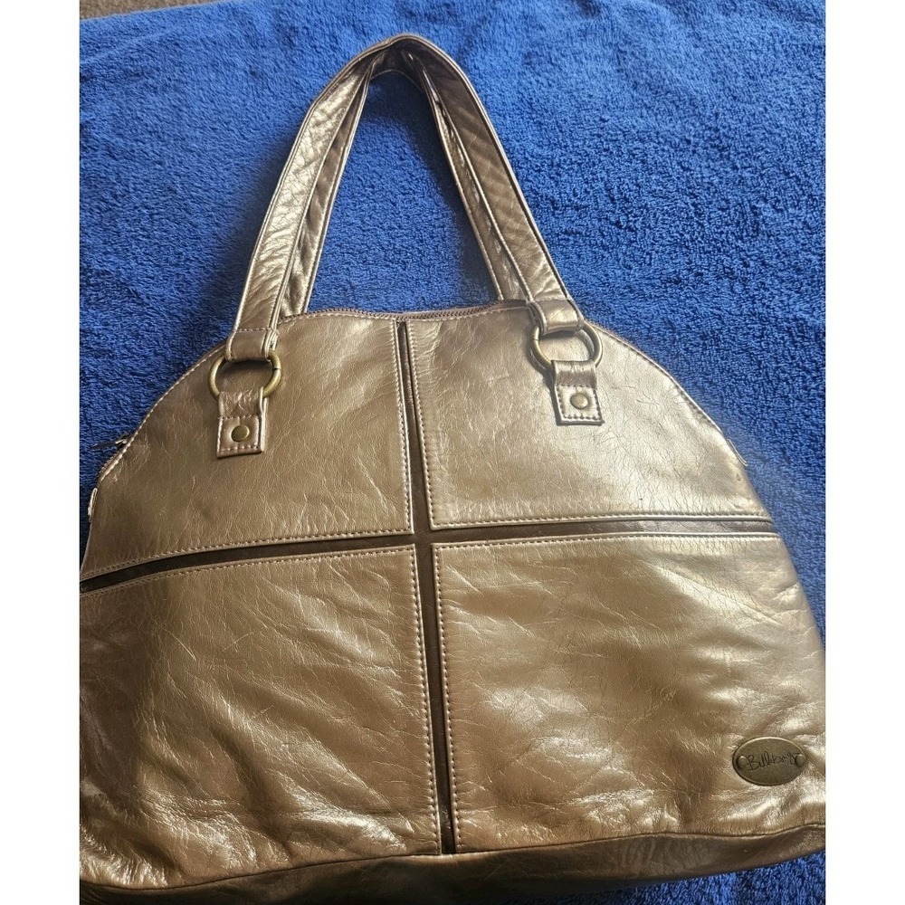 Y2k Billabong‎ gold\bronze Faux leather Purse Lg & ROOMY Teal Lining